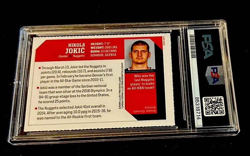 NIKOLA JOKIC RARE Sports Illustrated For Kids SI MVP Denver Nuggets 2018 PSA 7 - Image 2 of 2