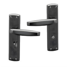 UAP Deco Internal Door Handles Pair- Lever on Backplate Bathroom Set