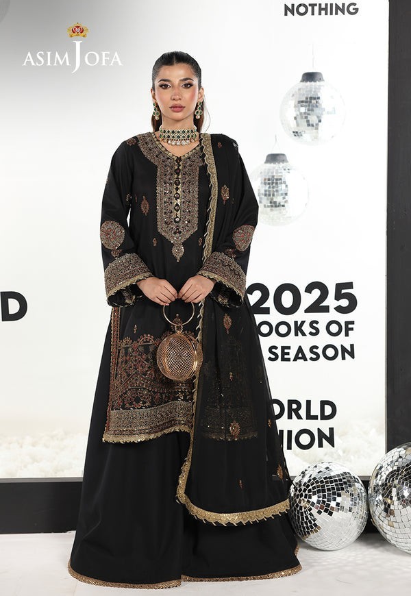 Asim Jofa Party Dress - BLACK & GOLDEN - SIZE LARGE | eBay