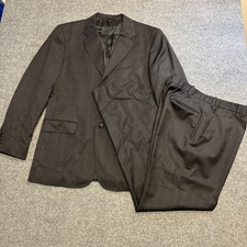 Custom Made Olli Jokinen Ermenegildo Zegna Dark Window Pane Suit 40L 36x30