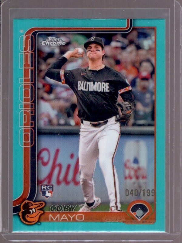 COBY MAYO 2025 Topps Chrome #120 Aqua Refractor Rookie RC #040/199