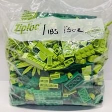 Genuine LEGO 1 Pound 13 ozs Bulk Lot Green Loose Lego Pieces Bricks Random Parts
