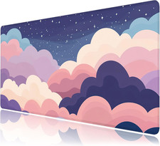 Desk Mat, Cute Colorful Clouds XXL 35.4"X15.7"Large Gaming Mouse Pad, 3Mm Thick