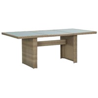 Vidaxl Garten-Esstisch Braun 200X100X74 Cm Glas Und Poly Rattan Neu