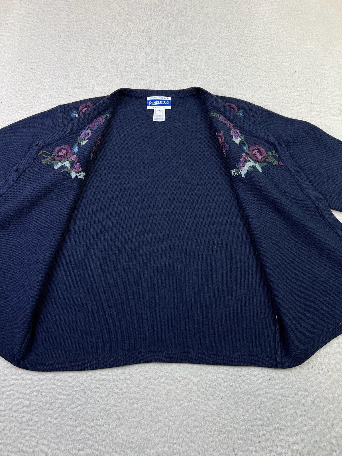 Pendleton Sweater Womens Small Floral Embroidered… - image 4