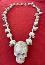 Santeria ~ Vodou ~ Specially Prepared Carved 31 Skull Huge Palero Necklace