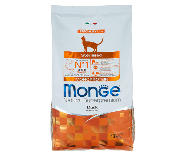 Monge Natural Superpremium Sterilised Monoprotein con Anatra 1,5 kg - Cibo monoproteico gatto - 1° ORDINE? scegli tra BZR5 - BZR20 + 200 pt fedeltà - Immagine 3