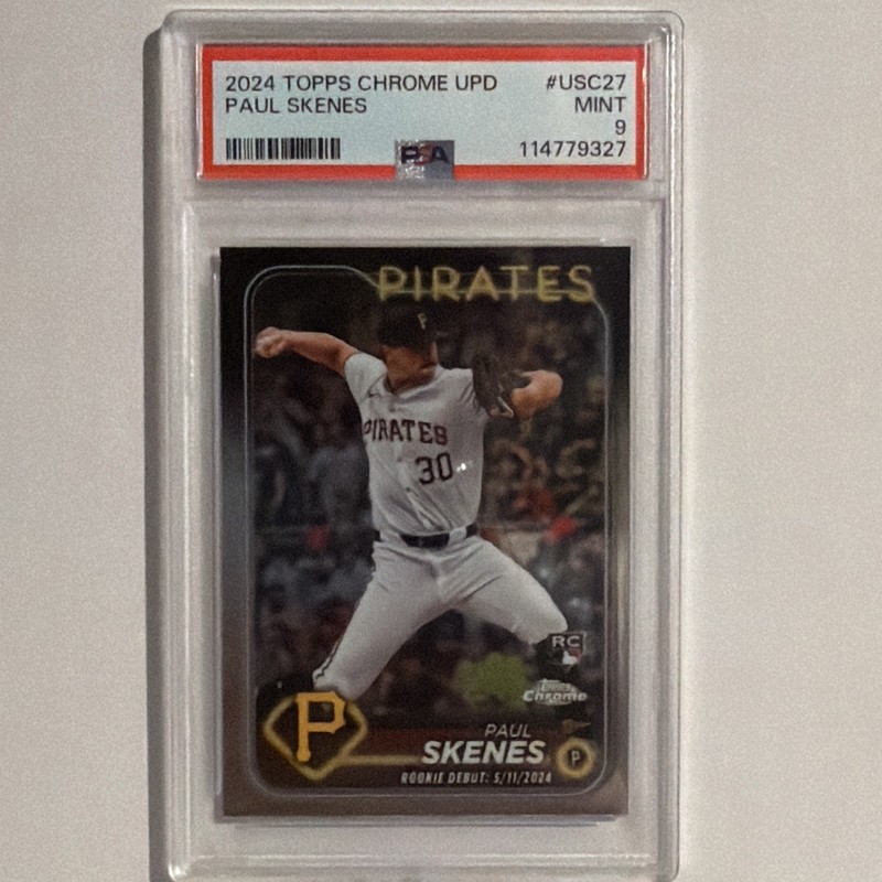 Topps 2024 Chrome Update Paul Skenes Rookie Debut USC27 RC Pirates PSA 9