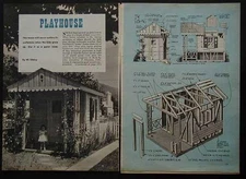 8x12 Playhouse/ Guest House 1953 How-To build PLANS Cottage w/Porch