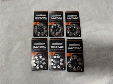 6 PACK RAYOVAC HEARING AID BATTERIES SIZE 13 BATTERY 8 PER PACK "48 TOTAL"
