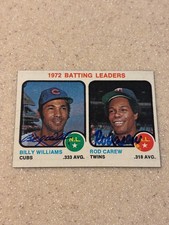 1973 Topps #61 Batting Leaders signed by both Rod Carew and Billy Williams