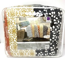 Lush Decor 3 Piece King Size Cotton Reversible Quilt Set Bohemian Stripe New