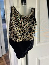 Reverence Competition Dance Leotard Uniform Adult XS Open Back Rhinestones