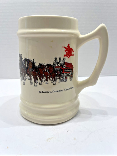 Vintage Budweiser Champion Clydesdales-32 oz. Mug-USA Horses Handle Beer Stein