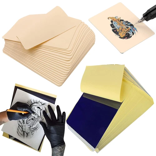 Rayyl 20PCS Tattoo Practice Skin with Transfer Paper Kit - Includes 5PCS Tattoo - product listing photo