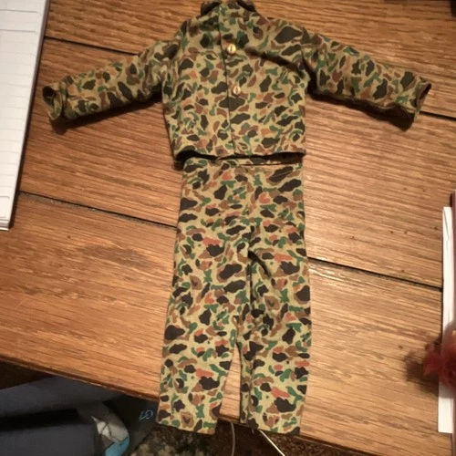 Vintage 1964 GI Joe Action Marine Fatigues Camo Outfit Hong Kong Camouflage
