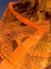 vera neumann silk scarf 25x26 Autumn Orange Browns, Signed