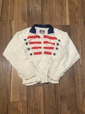 VTG 90s 80s Sport Red White Blue American US Flag Windbreaker Jacket S SEE PICS