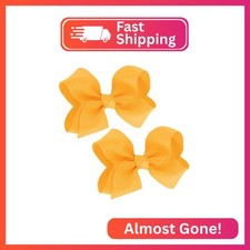 WEBB DIRECT2U Baby Girls Set of 2 Small Grosgrain 3" Pigtail Hair Bows Alligator