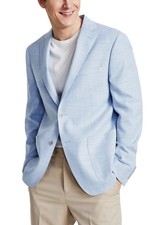 Calvin Klein Mens Slim-Fit Melange Sport Coat 40 Regular Light Blue Blazer - NWT