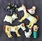 Vintage 70s Fisher Price Little People Farm Animal Cowboy Lot of 7 Hong Kong D36
