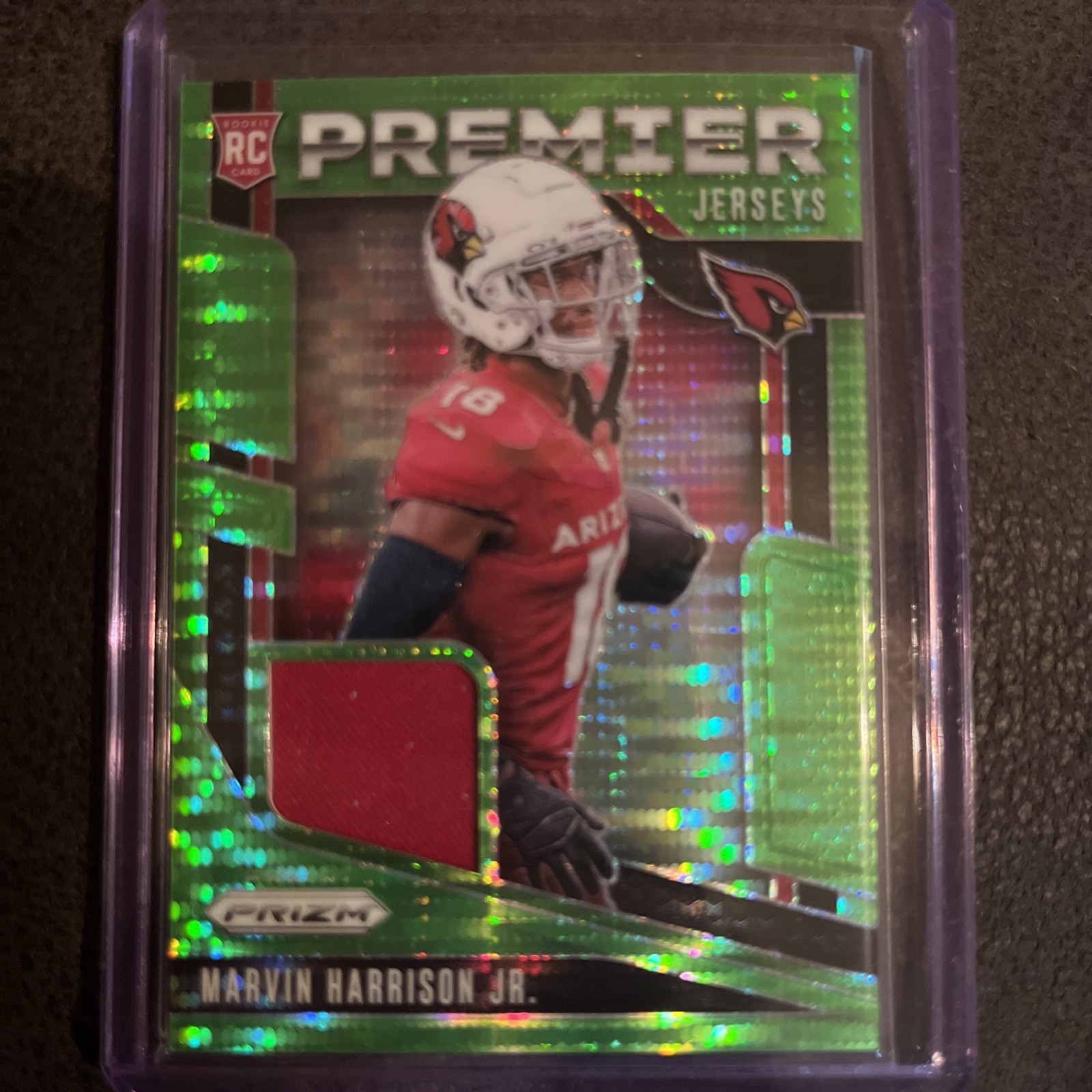 2024 Panini Prizm - Premier Jersey Marvin Harrison Jr. - Neon Green Pulsar Prizm
