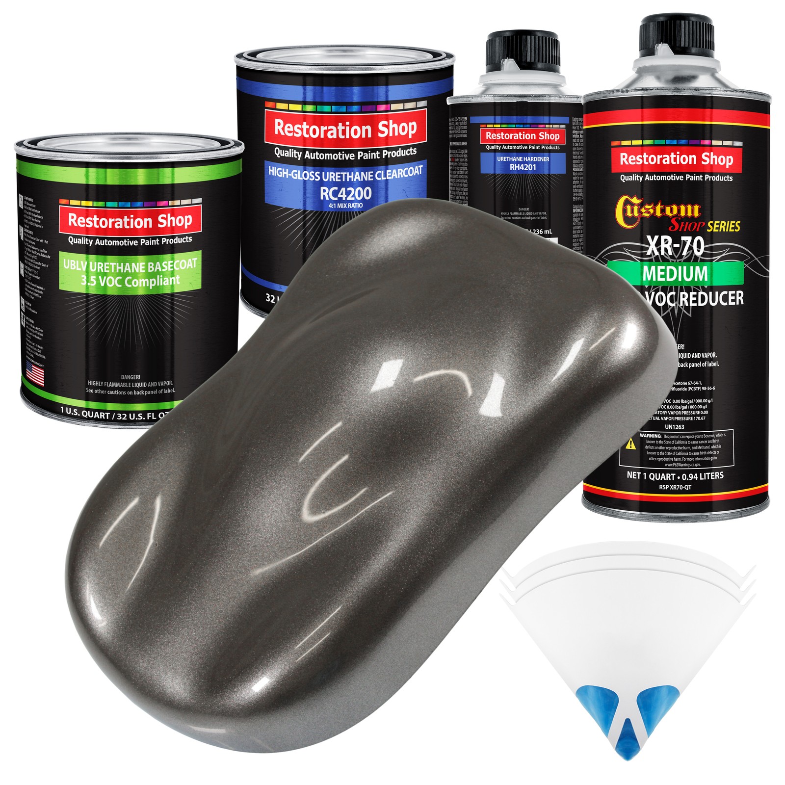 Tunnel Ram Gray Metallic Low VOC Urethane Basecoat Auto Paint Kit