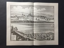 ALSFELD & KLOSTER EBERBACH - KUPFERSTICH MERIAN 1646 - FAKSIMILE 1959 s1291