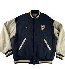 Y2k Nike Team Pittsburgh Steelers Wool Leather Varsity Jacket Mens L