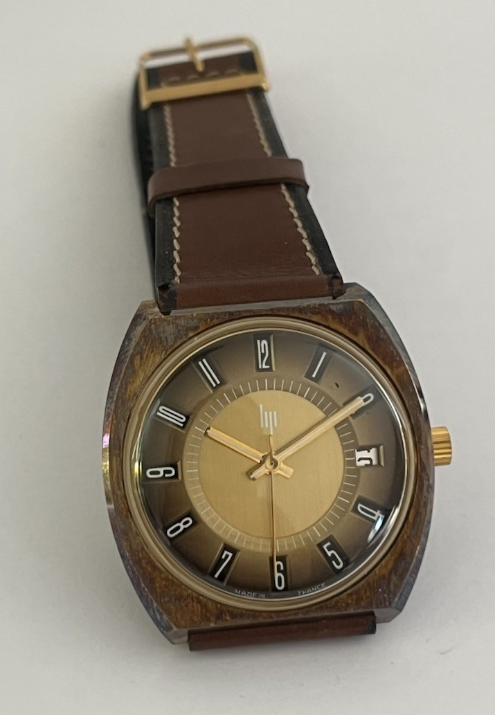 Montre Lip mécanique homme vintage 1970 plaqué or de collection