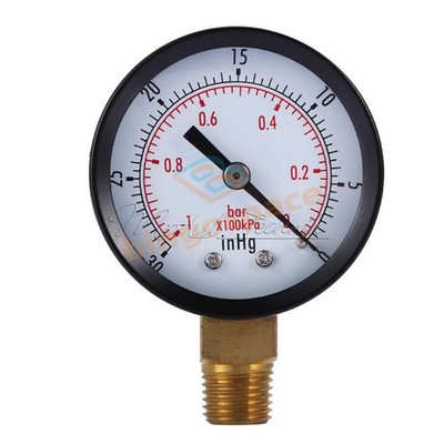 0~-30inHg 0~-1bar Mini Dial Air Vacuum Pressure Gauge Meter Digital Manometer