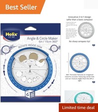 Lightweight Maped Geometrical Protractor with 8 Circle Templates - 15.2cm