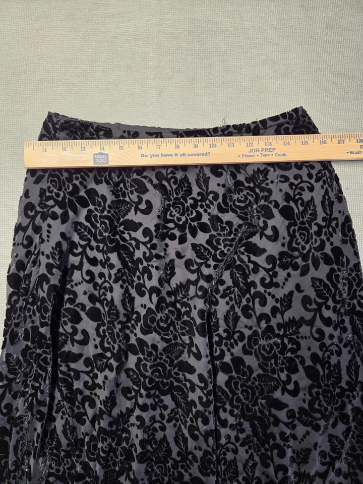 JM коллекции миниатюрная юбка женщин Sz 14P черный цветочный Flowy плиссированные шикарный - Изображение 4 из 4