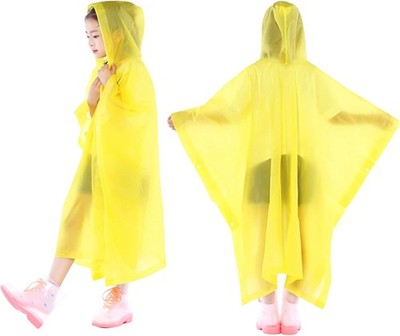 Kinder Regenponcho mit Kapuze, Leicht und Wiederverwendbar, Unisex