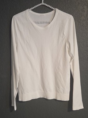 ATHLETA In Motion Seamless Long Sleeve Vented Top - White - Medium