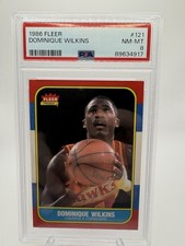 1986 FLEER #121 DOMINIQUE WILKINS ROOKIE RC PSA 8