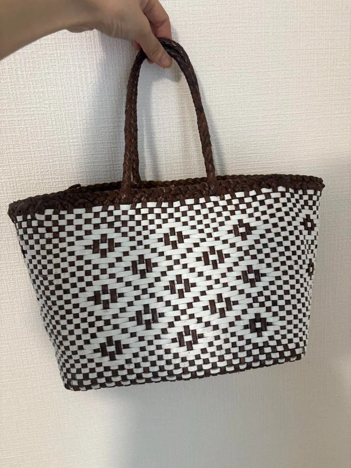 Mini Bolso de Mano Dragon Diffusion Cuero Malla Marrón Oscuro Blanco Usado Como Nuevo Foto 3 de 4