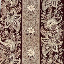 Rodillo de tela antiguo 1810 estampado algodón inglés/francés chocolate marrón neutro
