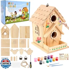 DIY Birdhouse Kit for Kids and Adults - Wooden Bird House Kit wit