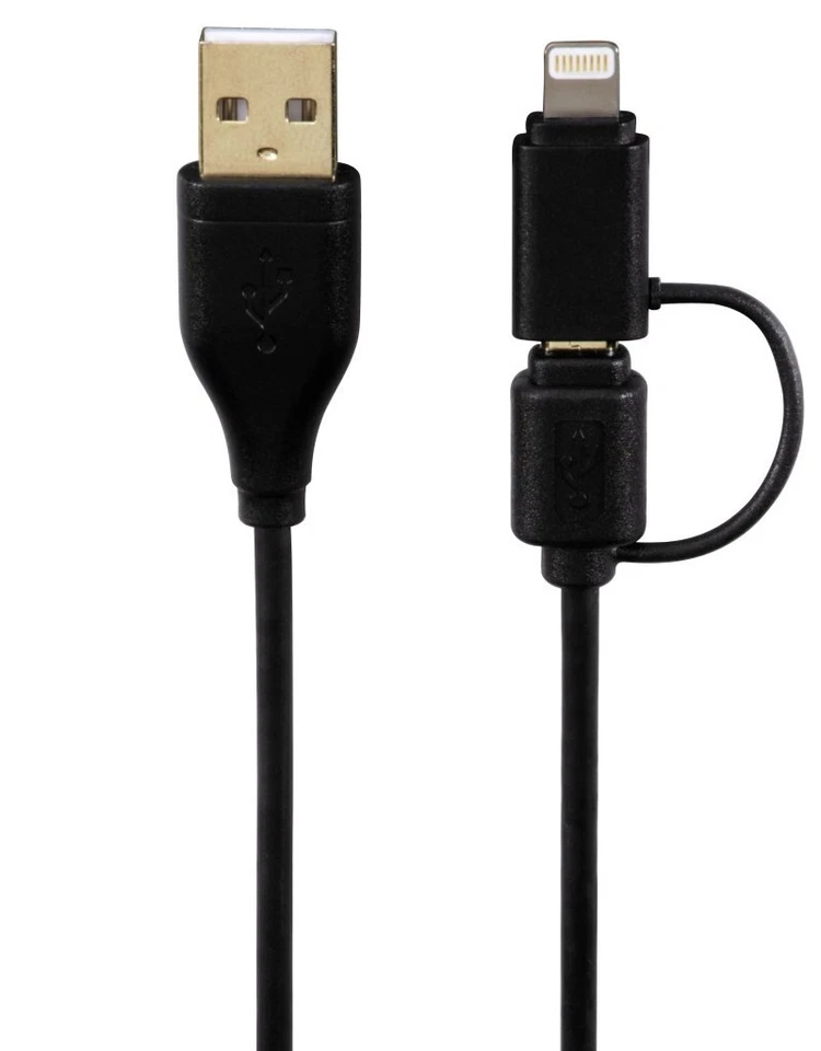 Hama 2in1 Lightning-Kabel + Micro-USB Lade-Kabel für Tablet PC iPad Pro Air 1 2 - Bild 2 von 4