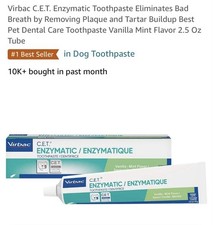 Virbac C.E.T. Enzymatic Dog Toothpaste Vanilla-Mint, 2.5 Oz, Exp 08/2026 New
