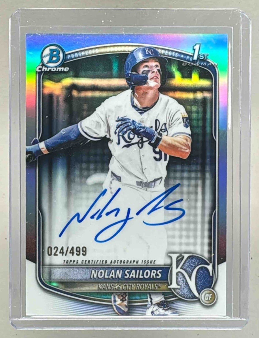 Nolan Sailors 2025 Bowman Chrome Draft #CPA-NSA Refractor Auto 1st RC /499