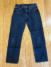 Vintage 90 s Levi's 501 Men's Black Denim Jeans 32x32 Black Wash Button Fly