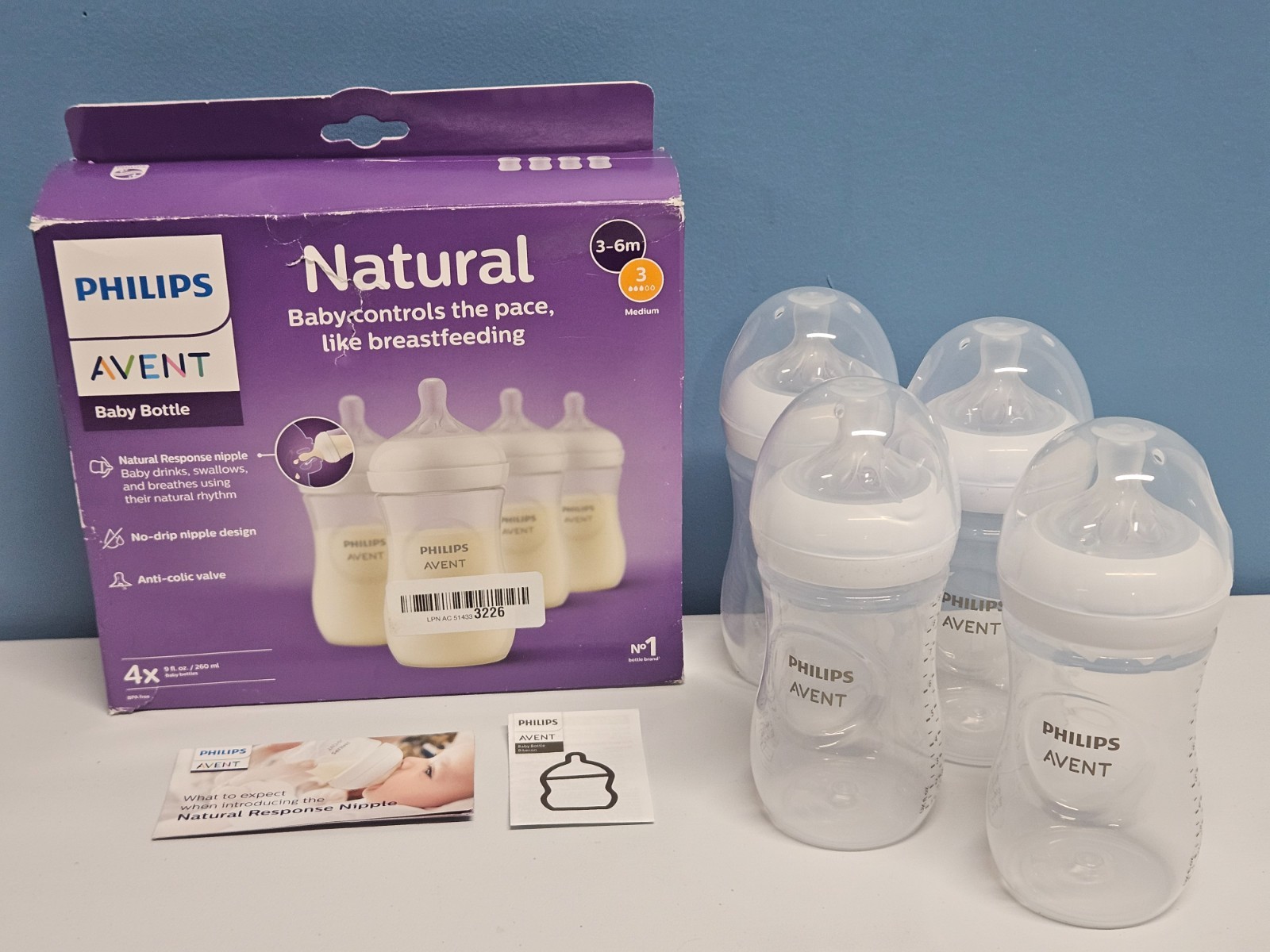Philips Avent Baby Bottle Natural Response Nipple No-Drip 3-