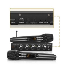 Wireless Microphone Karaoke Mixer System with HD Audio Return Channel, Optica...