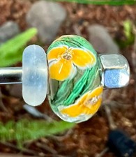 Trollbead unique ooak faceted flower event bead