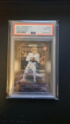 2022 Panini Chronicles Brock Purdy Prizm Black RC PSA 10 Gem Mint