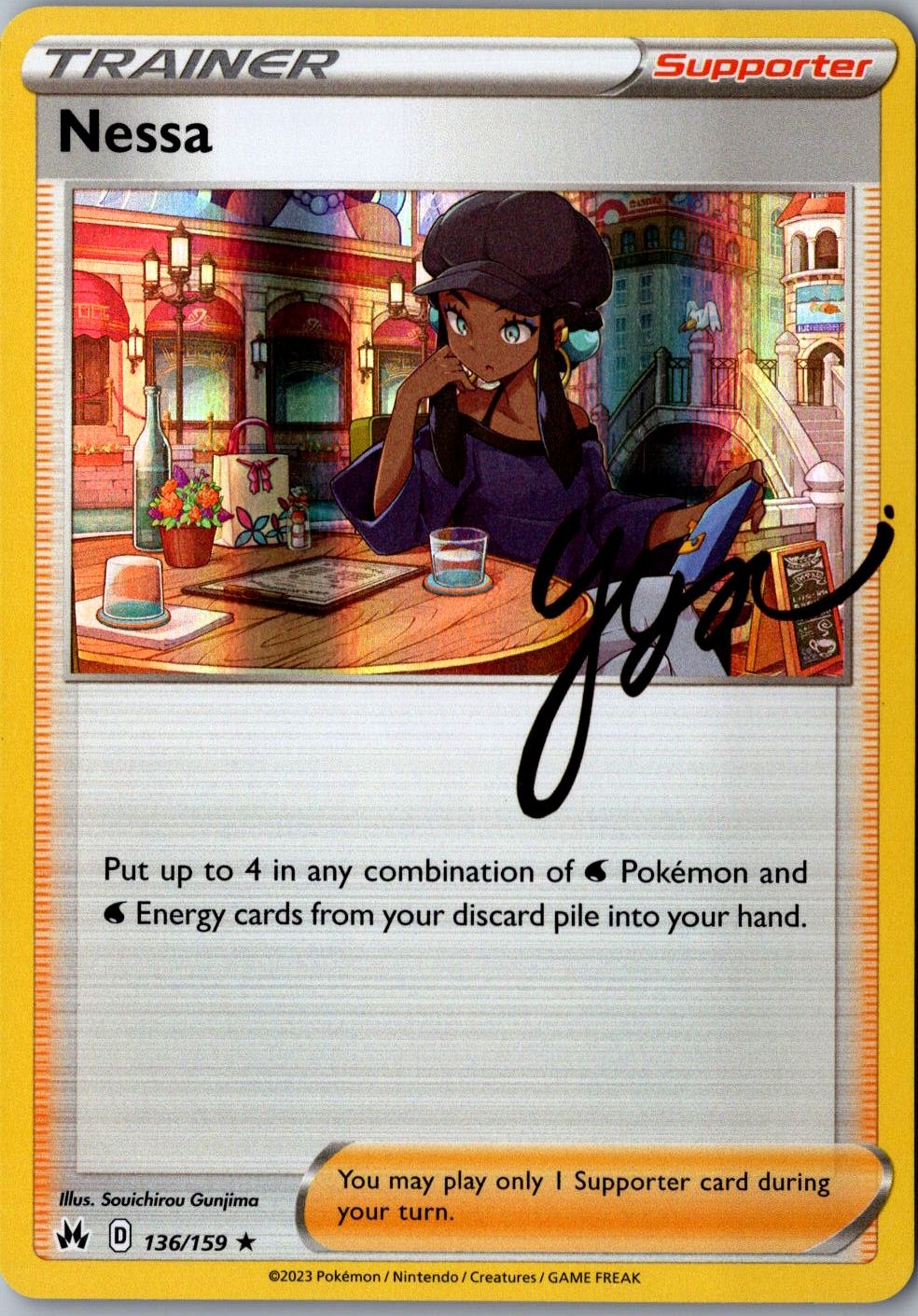 Nessa Holo 136/159 Holo Rare Crown Zenith Lightly Played Pokemon Card TCG Single