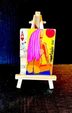 POP ART Ace Hearts Nude  PAINTING ACEO Card 2.5 X 3.5 Original SWARTZMILLER DNA