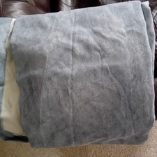 pair Curtains mottled blue 100% Cotton Lined W 112 cms x L 134 cm